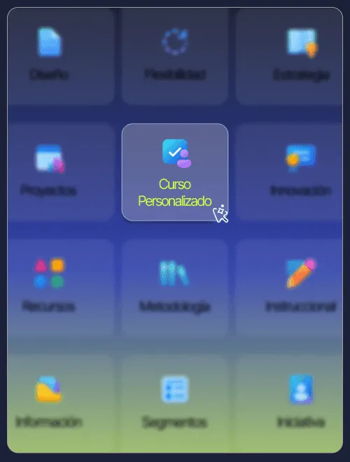 Grilla de un curso personalizado